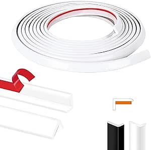 Kikerike Peel and Stick Tile Edge Trim 10Ft L-Shape Outside Corner Molding Vinyl Exterior Edging Moulding for Bathroom Backsplash End Shower Wall Edges Furniture Decoration - White 10Ft(White) - Amazon.com