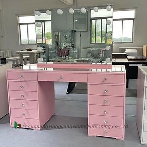 [Hot Item] Large Lighted Mirror 13 Drawers Makeup Vanity Dressing Table
