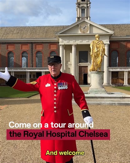 The wonderful Ted from The Chelsea Pensioners at the Royal Hospital Chelsea gave us an incredible tour of the grounds, sharing its rich history and giving us a rare behind-the-scenes look at this remarkable place⁠ 🤩 | Secret London