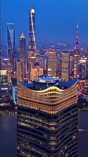 Glittering night skyline of Shanghai city 🇨🇳#china #travel