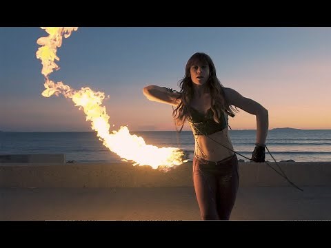 Slow Motion Rope Dart Fire Spinning