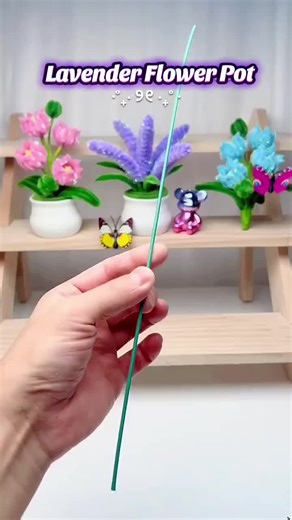 Create a Stunning Lavender Flower Pot with Fuzzy Wire
