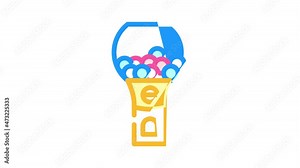 candy vending machine animated color icon candy vending machine sign. isolated on white background