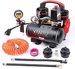 YANTU Air Compressor, Oilless Piston 3L 1.2hp Small Silent Oil-free Portable Air Compressor,Quiet Compressor for Auto Repair, Tire Inflation, Spray Painting, Woodwork Nailing