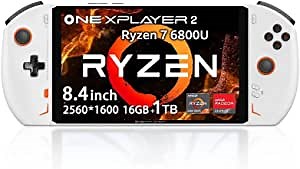 1 ONE-NETBOOK ONEXPLAYER 2-8.4'' Portable PC 2560 * 1600 IPS 5 in 1 Windows11 Laptop Pocket Game Work Tablet (AMD R7-6800U 16GB/1TB, White)