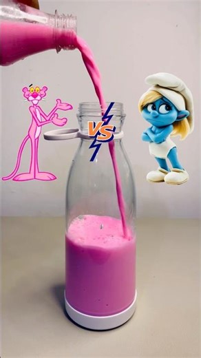 Pink Panther VS Smurfette 🔥| Pink and Blue Color Mixing #asmr #experiment