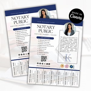 Notary Tear off Flyer Template | Editable Loan Signing Agent Tear-off Tabs | Marketing Brochure | Canva | Instant Download - Etsy