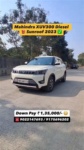 Nilesh Udmale on Instagram: "✅Compact SUV Power CRDe Diesel ⛽️ Engine 2023 Mahindra XUV300 W8, manual gear, Sunroof Big cabin, Premium interior, top features, 1st Owner, 84000km Driven, warranty cover 1 year, 🥰 Powerful performance strong 💪 body best safety, Airbags ABS EBD, Steering control cruise control, smart infotainment system with Navigation voice command, Push button start, DRL lights, Big dicky Sporty big size Alloy wheels 🛞 high ground clearance SUV feel High speed powerful and best