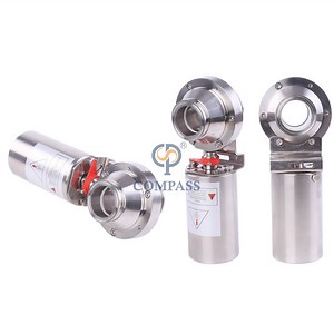 [Hot Item] Sanitary Stainless Steel with Pneumatic Head Butterfly Tri Clamp Installation Ball Valve