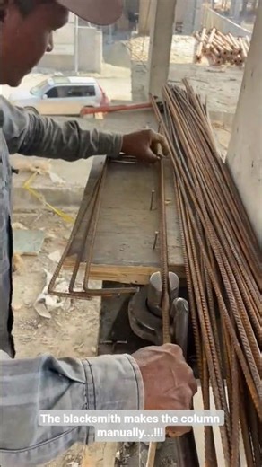 The blacksmith makes the column manually...!!!