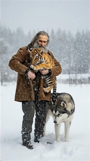 Hero Dog Helps Save a Frozen Tiger Cub in a Blizzard