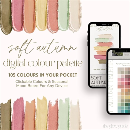 ソフトオータム デジタルカラーパレット | 100色見本 | PDF | 季節の色分析 | すぐにダウンロード | ファッション＆ビューティー - Etsy 日本
