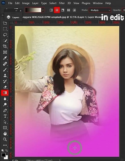 Gradient Mask Photoshop Layer Masking using Gradient Tool#Short