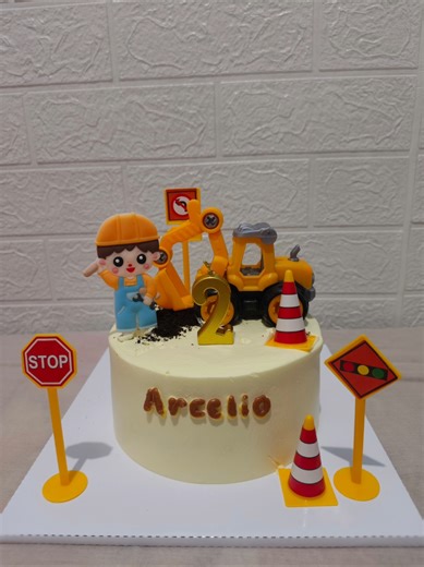 Excavator-Themed Birthday Cake for Kids