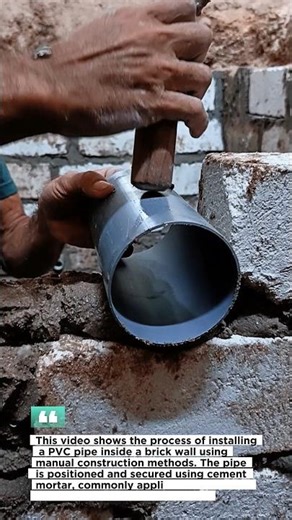 PVC Pipe Installation in Brick Wall | Manual Plumbing Construction Process.