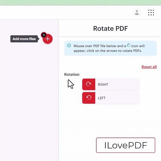 Rotating PDF using ILovePDF