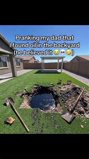 He thought we were gonna be rich #dad #prank #prankvideo #oil #ai | prank
