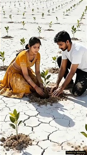 A couple waters an Pear tree to save it from drying up 😭 #ai #plants #save #sgmsays #shorts