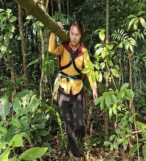 The Single Mother Cuts Bamboo Shoot To Build A Shelter | Elizabeth Videos