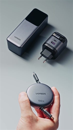 9.5K views · 542 reactions | UGREEN Nexode Power Bank 20000mAh 165W with Retractable USB-C Cable ☑️20000mAh Capacity ☑️100W Retractable Cable ☑️165W 3-in-1 Charging ☑️Compact with Smart TFT Display | Ugreen | Facebook