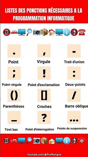 Liste des ponctuations nécessaires à la programmation en informatique industrielle #info