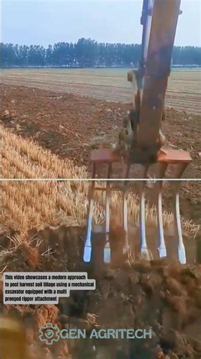 Modern Soil Tillage with Excavator Attachment #agritech