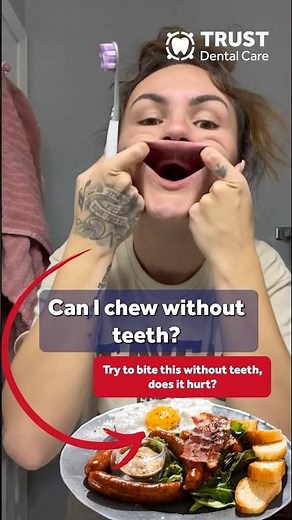 CAN I CHEW WITHOUT TEETH? 🦷🍰 #chew #noteeth #softfood #mexicodentistry #tijuanadentistry #shorts