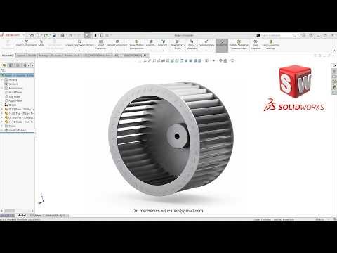 SolidWorks Tutorial : Designing a Centrifugal Fan Impeller ( Blower Wheel ) #cad #impeller #fan