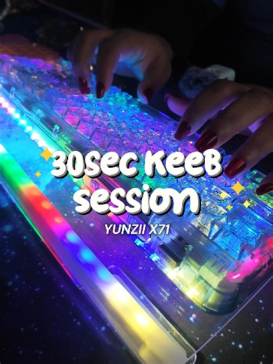 ✨Happy Friday✨Enjoy this 30sec keeb session featuring @yunziikeyboard X71 • #WFHLife #TypingASMR #MechanicalKeyboard #RGBLights #KeebTok • • • yunzii x71, keyboards, mechanical keyboard, keebs, tri-mode connectivity, bluetooth, usb dongle, wired, 68 percent, transparent, wfh, work from home, rgb, asmr