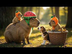 Capybara Finds Lost Puppy in Forest – Capybara Cute Moments & Capy Facts