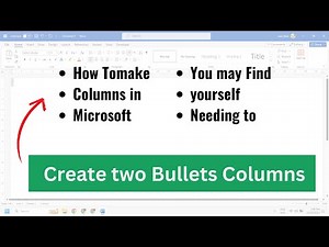 How to Create two Bullets Columns in MS Word