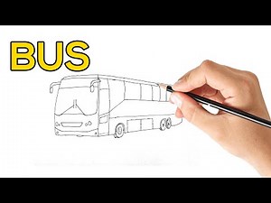Bus Drawing - How to Draw a Bus Step by Step Easy For Kids | How to Draw a Bus | Easy Drawing