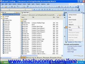 FrontPage Tutorial Creating & Saving New Web Pages-2002 & 2003 Microsoft Training Lesson 2.6
