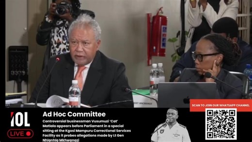Vusi #Matlala began his testimony to the Ad Hoc Committee at #KgosiMampuruII Prison by addressing the alleged corrupt relationships involving himself, Mr. Mogotsi, and Minister Mchunu. https://www.youtube.com/live/z5c2PgpQjgw | IOL News
