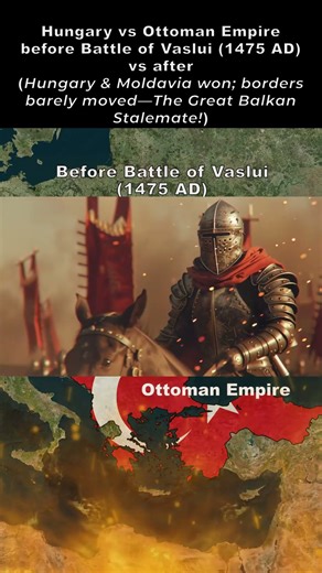 Hungary vs Ottoman Empire before Battle of Vaslui 1475 AD vs after