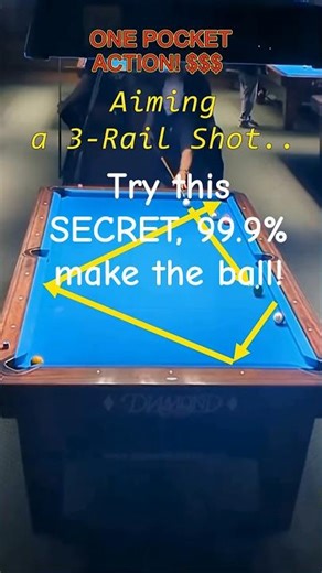 HOW TO AIM A 3-RAIL SHOT? 99.9% PERFECTION!#pool #billiards #onepocket #viral #usopen #8ballpool