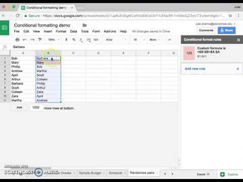 Using Google Sheets to Randomize a List to Create Secret Santa Pairs AND Check for Duplicates