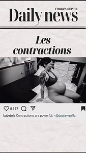 💥 Ah les contractions : sujet d'inquiétude et de peur! 🧐 Comment savoir que vous avez une contraction ? 💪Votre ventre (précisément votre utérus) est dur, partout. Vos doigts ne peuvent s'enfoncer dans votre ventre. 🤗 Puis après vous ressentez un relâchement, le ventre est tout mou, vos doigts peuvent s'y enfoncer. 🌀 Lorsque vous rentrerez en travail, la sensation de contractions va devenir cyclique : alternance d'une contraction et d'un relâchement. 💬 Racontez nous ce que vous avez ressent