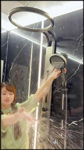Luxury Shower Panel with Rainfall Ring, Handheld Spray & Body Jets #homedecor