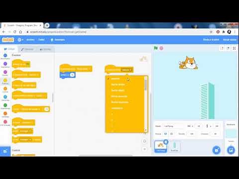 Programación Gato volando en Scratch