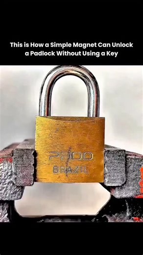 CELEBS & STREAMERS on Instagram: "• Some padlocks rely on spring-loaded internal components. • Strong magnets can interact with ferromagnetic parts inside. • Magnetic force can influence springs or pins indirectly. • This doesn’t “pick” the lock — it exploits a design weakness. • Only certain low-quality locks are vulnerable. • Modern, hardened locks are built to resist this. • It’s a reminder that security is about design, not appearance. • What looks solid on the outside may fail internally. •