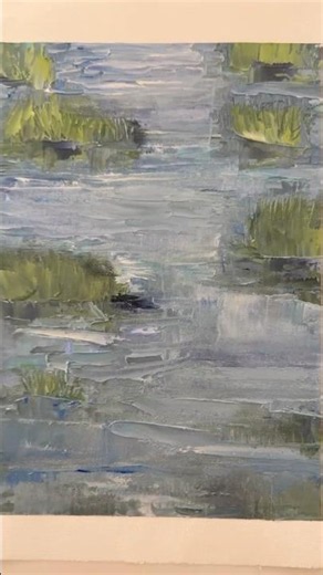 Painting water reflections 🎨✨ #artprocess #impressionistpainting #waterart #artshort #abstractart