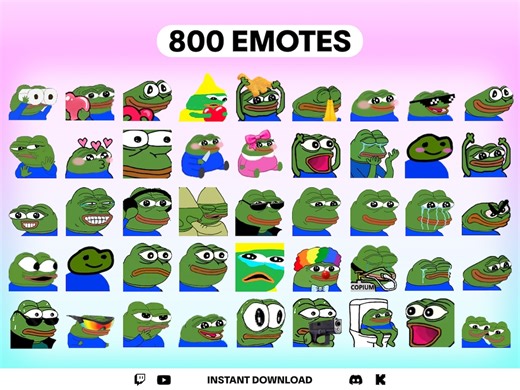 800  Pepe Emotes Pack: Animated Meme Emotes for Twitch, Youtube, Discord, Kick (digital Download) - Etsy