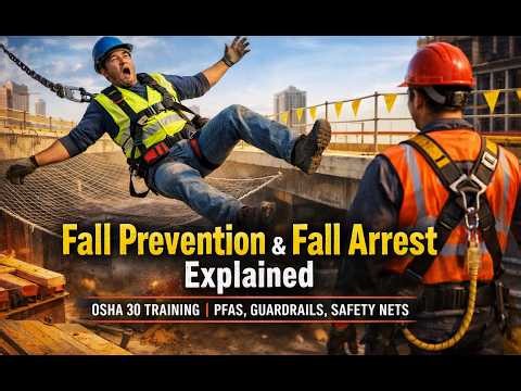Fall Prevention & Fall Arrest Explained | OSHA 30 Training | PFAS, Guardrails, Safety Nets