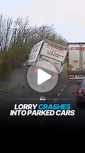This is the moment a lorry ploughed into a layby and crashed into parked cars, leaving two people seriously hurt - as its driver admitted dangerous driving. Tracey Hosker, 35, of the village of Windmill Hill, Runcorn, was behind the wheel of the box van on the A34 southbound just outside Oxford on January 11 last year. But as she took the vehicle to a port so it could be exported, her brakes suddenly failed, causing her to veer into the layby and collide with two cars stopped there. | Daily Mail