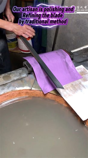Swords Making Process—Polishing and refining. #swordsmanship #forgedinfire #craftsmanship #katana