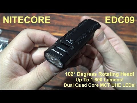 Nitecore EDC09 "Sneak Peek" Flashlight Kit Review! (MCT UHE LEDs, 1,600 Lumens, 102° Rotating Head!)