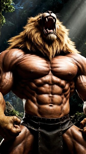 Epic Lion Bodybuilder – Jungle King of Strength 🦁💪”