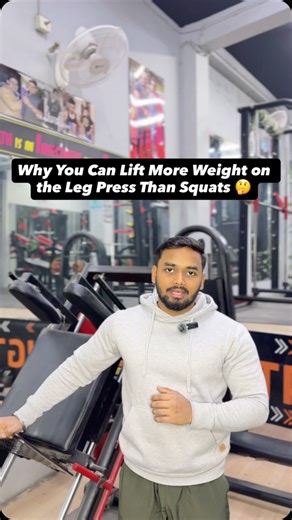 Abhishek Maurya | 🤔Many people notice this. I can leg press much more weight than I can squat. But most don’t understand the physics behind it. Squat vs Leg... | Instagram