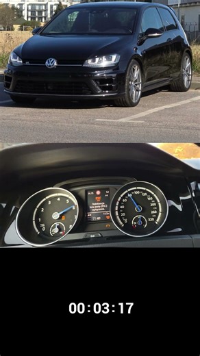 Volkswagen Golf 7R stage 2 0-100km/h launch control in winter #automobile#golf #golfer